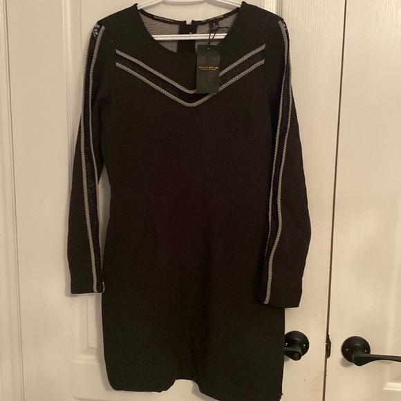 Madison Scotch Dress with lace down sleeves and around neckline. - Picture 1 of 6